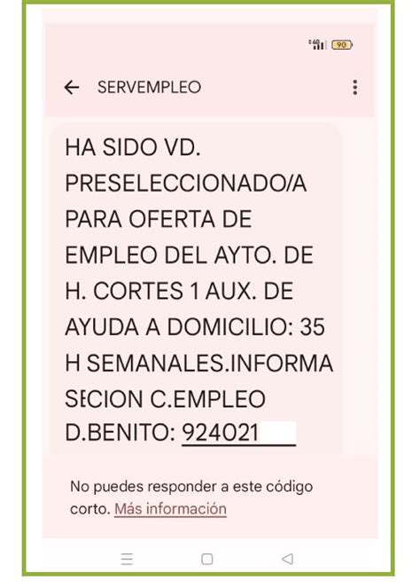 servempleo|He recibido un SMS de la oficina de empleo 